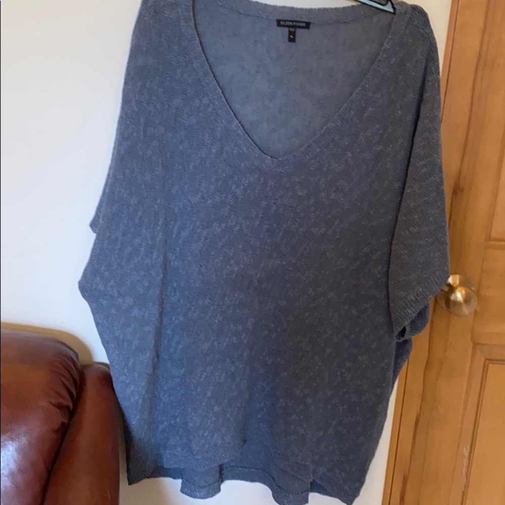 Eileen Fisher Dark Blue Grey Long Sweater